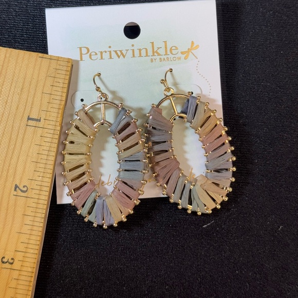 Periwinkle by Barlow Gold Tone Weave Dangle Earrings 2.25inch - Picture 4 of 5
